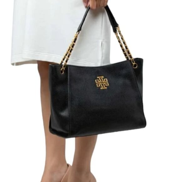 Tory Burch Leather Britten Slouch Bag Shoulder Tote Handbag WOMEN'S WOMAN'S - Picture 16 of 16